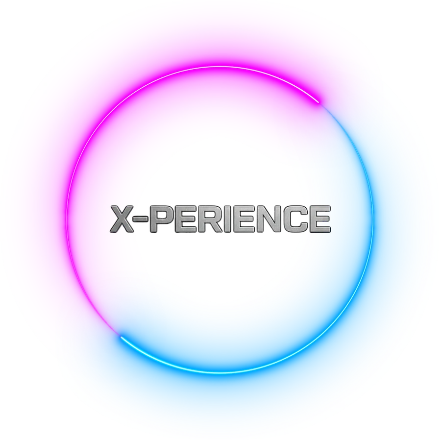 X-Perience Logo im Neon-Ring